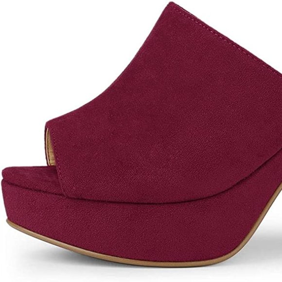 Allegra K Women's Open Toe Platform Chunky Heel Slides Sandals NEW in Box - Picture 3 of 7